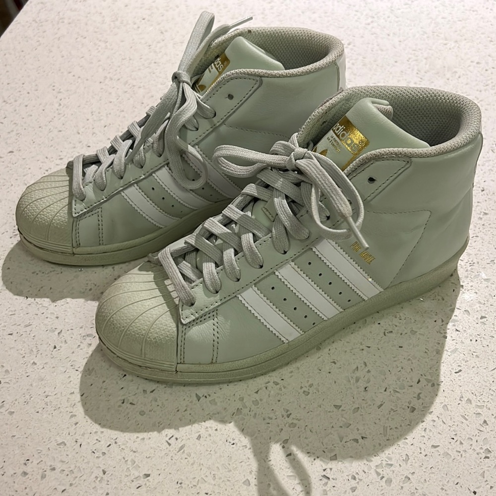 Adidas Mint green Pro model shoes